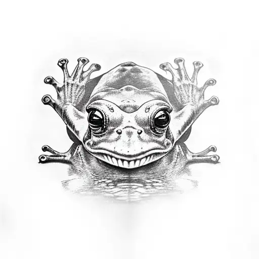 The Frog Is Sitting On The Skull