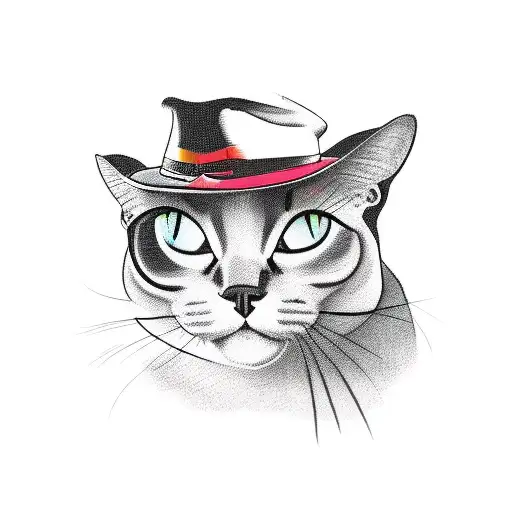 A Black Cat Wearing A Teachers Hat