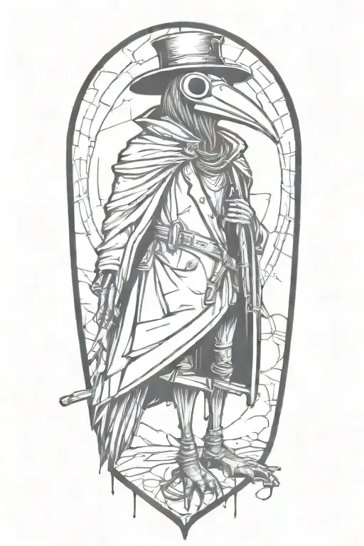 Plague Doctor Like A Crow In A Grafitti Stylew