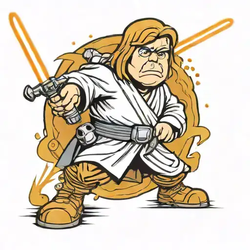 Chris Griffin Star Wars Jedi With Sword Cartoon Style
