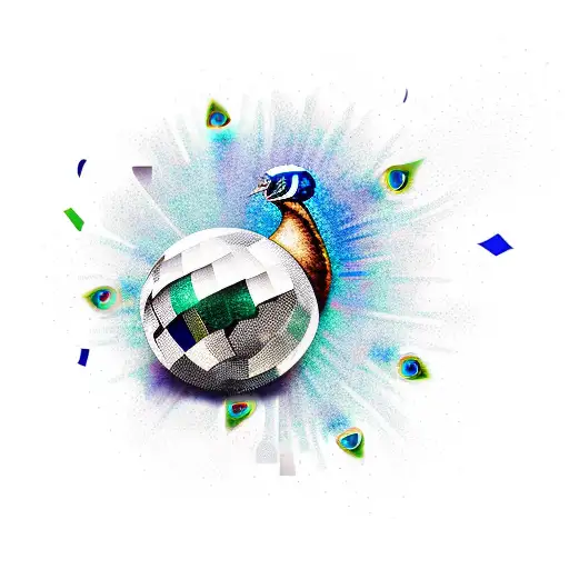 Peacock With Disco Ball
