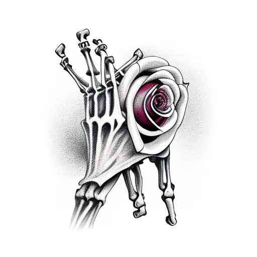 Skeleton Hand Reaching For Rose