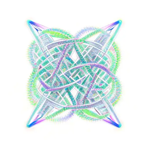 An Abstract Representation Of Dna Strands Intertwined With Mathematical Equations In The Background