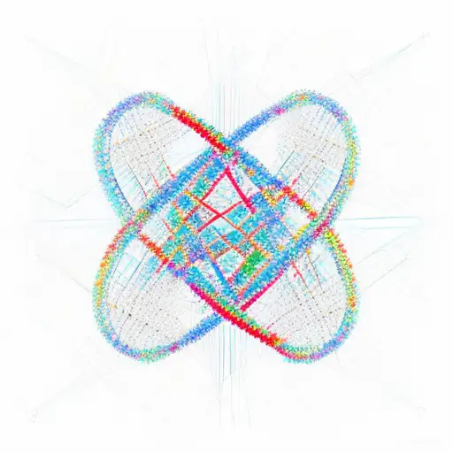 An Abstract Representation Of Dna Strands Intertwined With Mathematical Equations In The Background