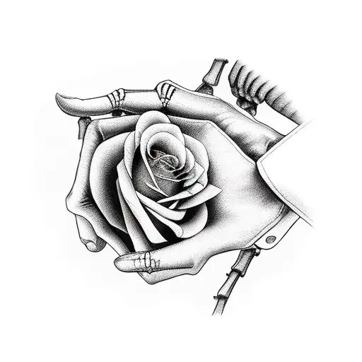 Skeleton Hand Reaching For Rose