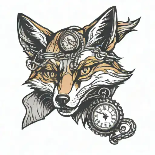 Fox Face With Pocket Watch