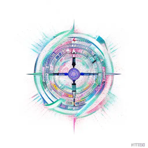 A New-school Design Of A Virgo Zodiac Sign Formed By Intersecting Kitchen Knives