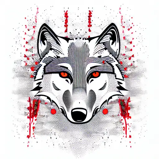 Wolf Red Black Trash Polka
