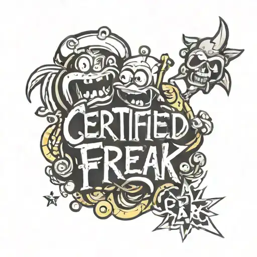 Lettering That Says Certified Freak