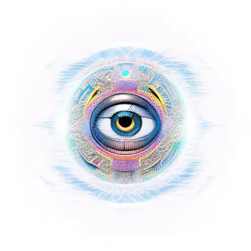 An Artistic Representation Of The Eye Of Horus Combined With The Yin And Yang Symbol