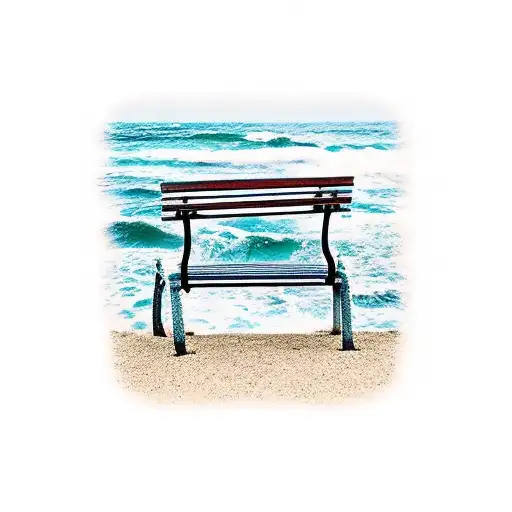 Bench Over Looking The Ocean Small Simple