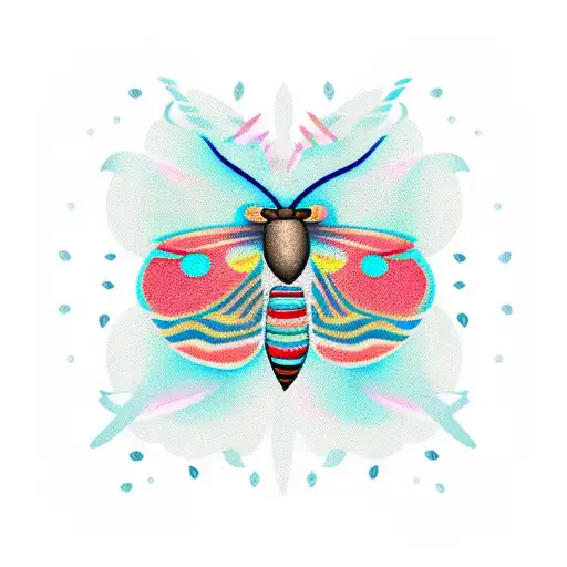 Moth On A Leave Pattern