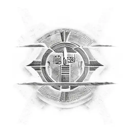 Ancient Egyptian Hieroglyphics Intertwined With Sacred Symbols