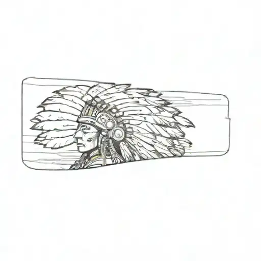 An Indian Headdress Being Worn Soldier Leaning Rowan Tree Growing