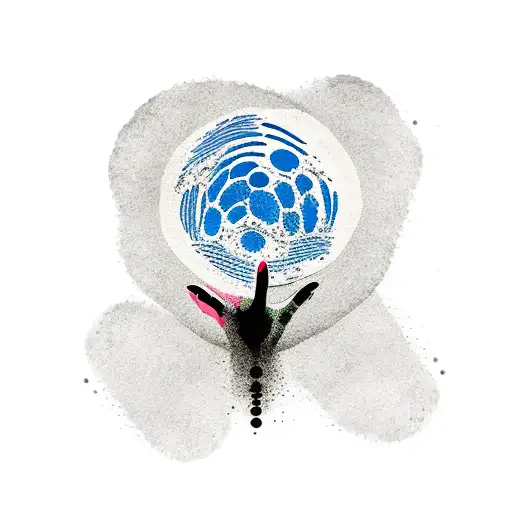 Hand Print With Moon In It