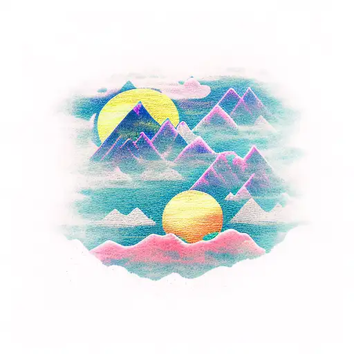 Mountain Scene Oceans Moon