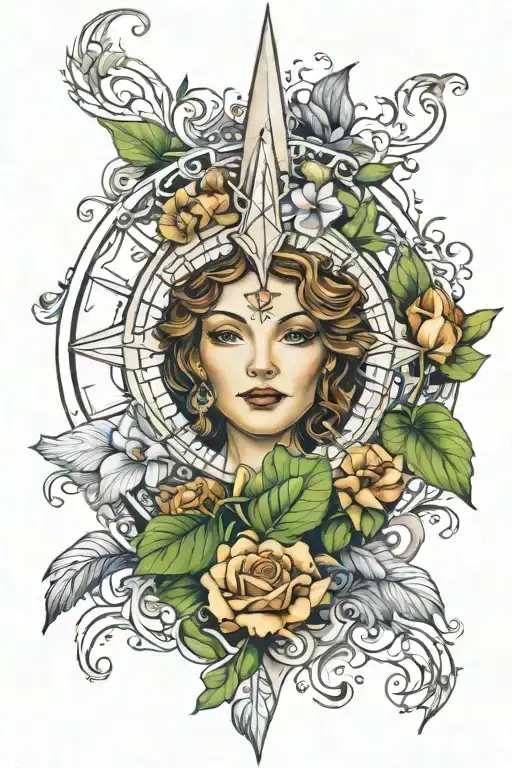 Compass Iris Rose Ivy Ladies Face