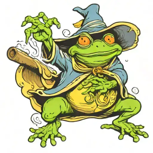 A Wizard Frog Casting A Spell