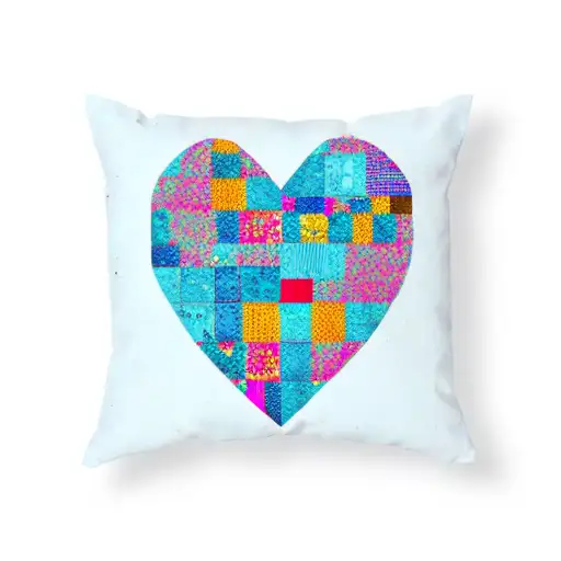 Patchwork Heart Lots Of Blue I Love You Granny Rosa