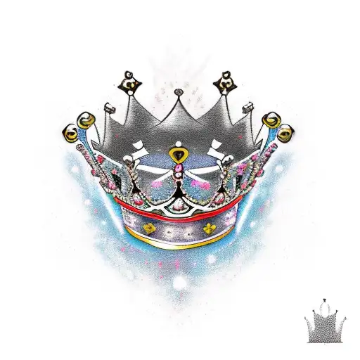 Create A Tattoo Of A King's Crown Made Out Of Roses And Scriptures