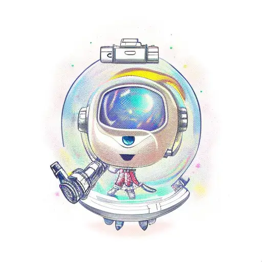 Cute Astronuat Holding Ray Gun Full Body