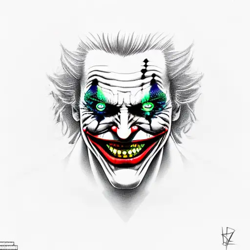 Joker Heavy Smile Realistic Drawing