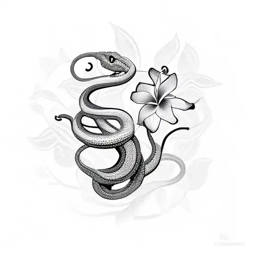 Snake With Jasmine Flower