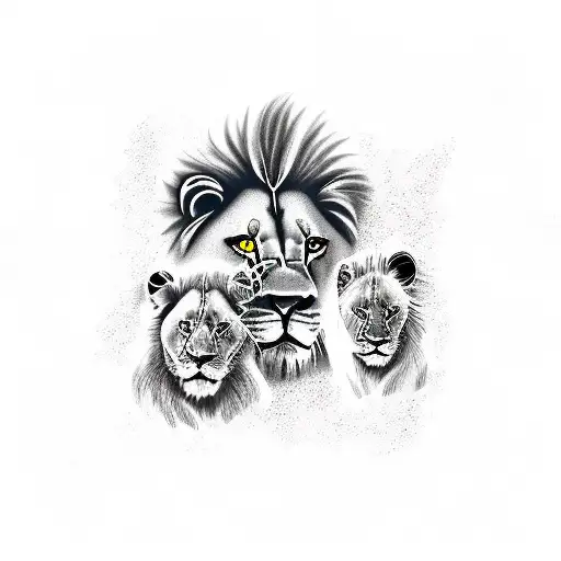 Lion With 2 Angels