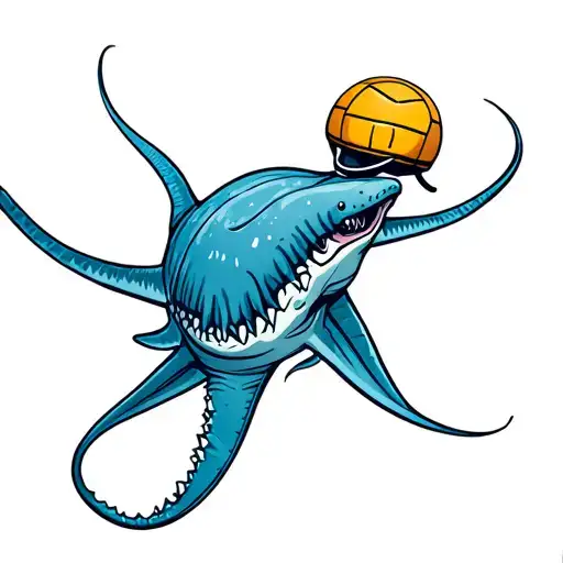 Stingray With A Water Polo Helmet On Head Profile Holding