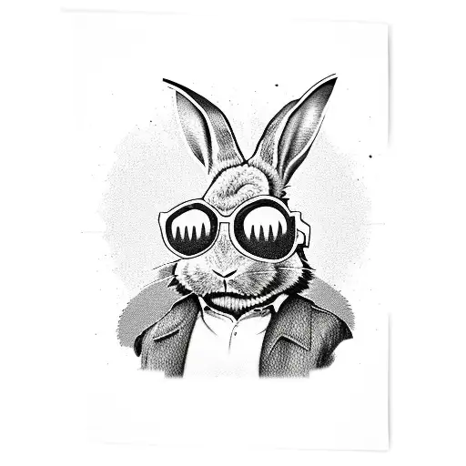 A Cartoon Male Punk Rock Rabbit Character Wearing Sunglasses