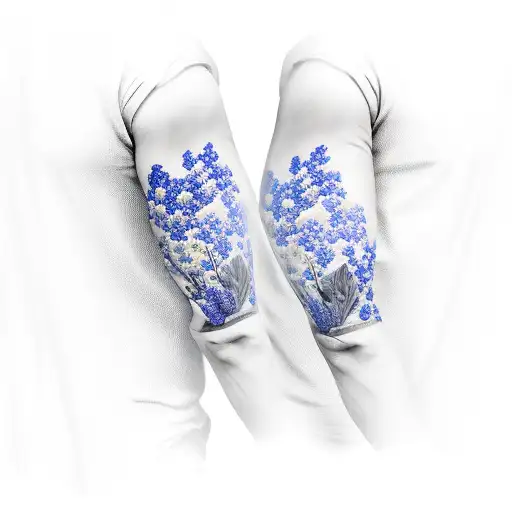 Bluebonnets Texas Themed Half Sleeve