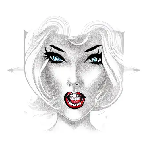 A Pinup Girl Playing A Guitar With A Seductive Expression