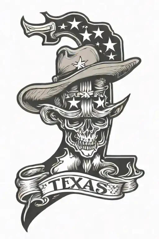 Texas Inspired Tattoo With Star On Shoulder