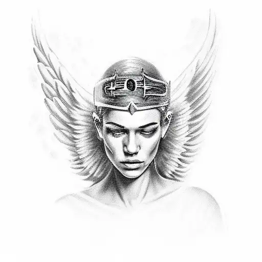 The Number 51 With Angel Wings And A Halo