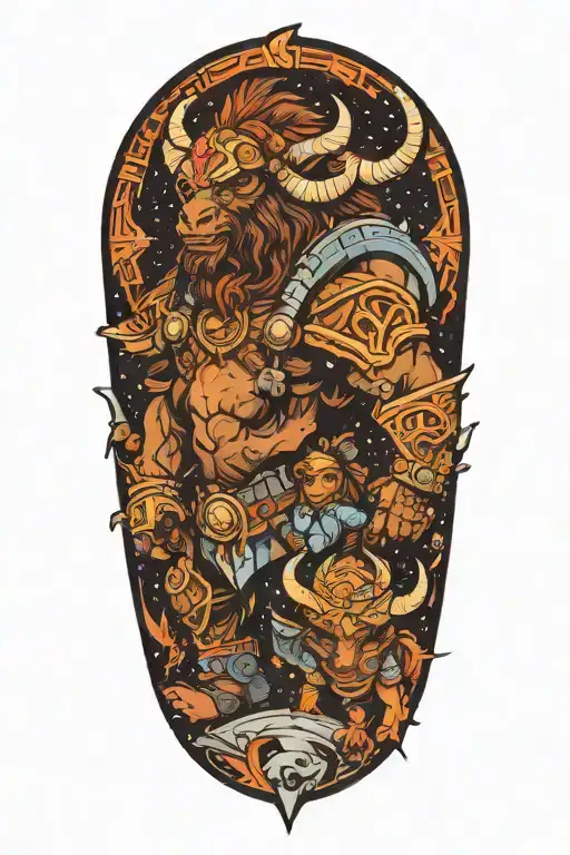 Male Tauren With Female Space Alien