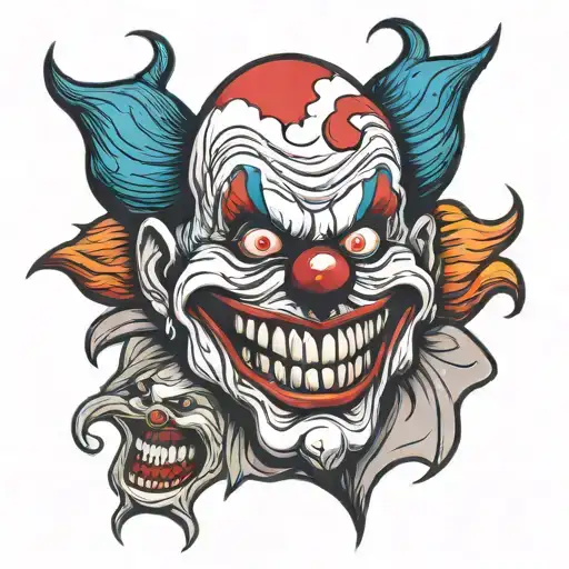 Evil Clown With Severed Head