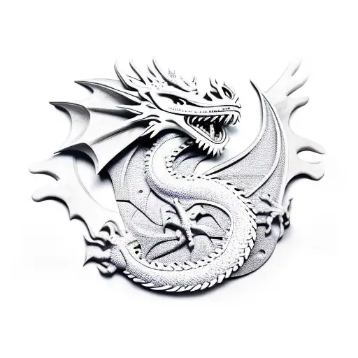 A Dragon Carving A Wooden Sculpture
