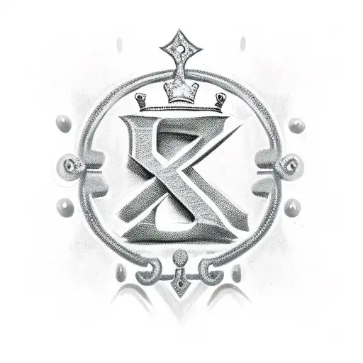 Simple Sketchy Crown On The Letter K