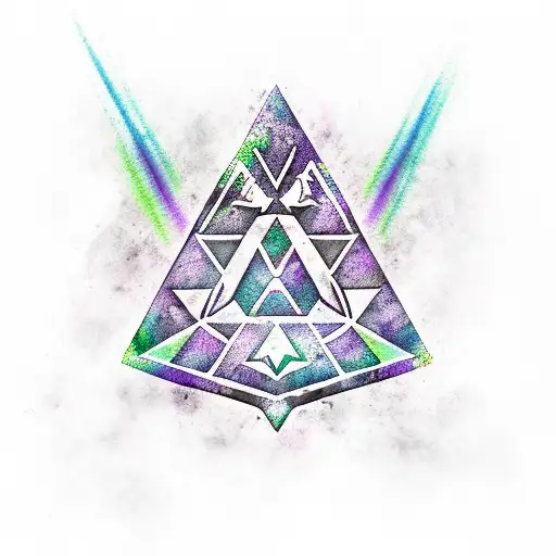 Zelda's Triforce Symbol With A Purple Rain Background