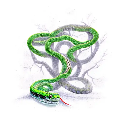 Tree And Greeen Snake