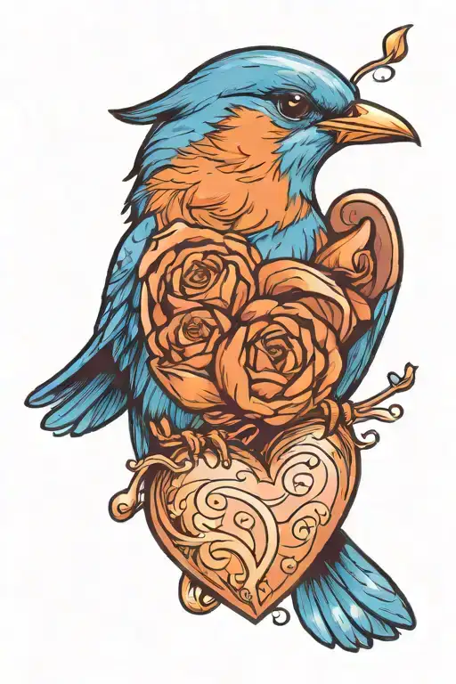 Bluebird Love Heart