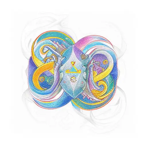 Aries And Capricorn Zodiac Signs Merged Into A Harmonious Design