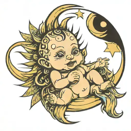 Full Moon Sun Newborn Baby Salvador