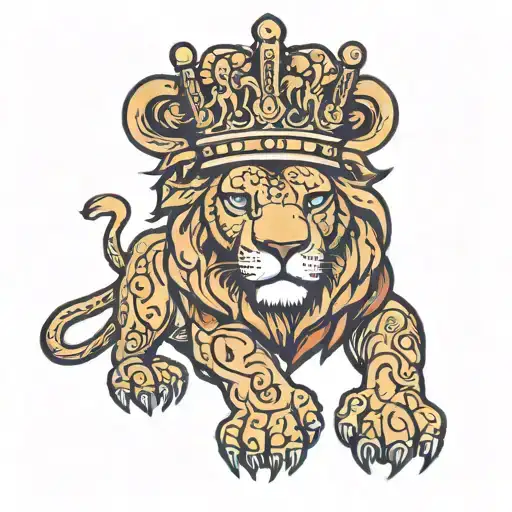The Name Serena Written Inside A Lion Wearing A Crown
