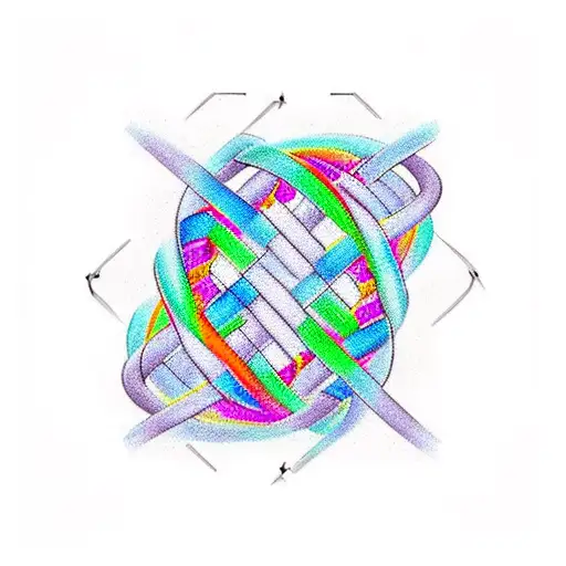 A New-school Style Tattoo Of A Dna Double Helix With The Number 15 Intertwined In The Strands