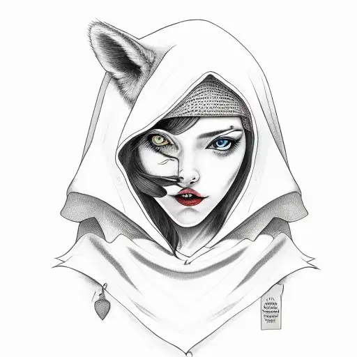 A Red Riding Hood And The Woolf In On Person