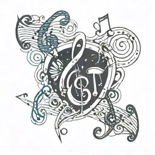 An Abstract Design Incorporating Musical Notes And Lyrics From 'See You Again'