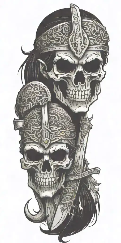 Viking Zombie Girl All Bloody Sword With Cuff