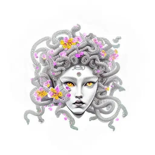 Medusa With Cherry Blossoms