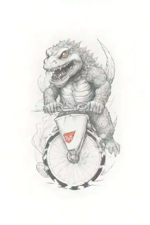 Godzilla Riding Bicycle